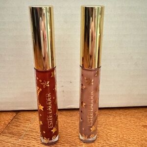 Estee Lauder Lip Gloss Duo - Rich Red and Soft Nude